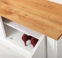 Cuier cu 2 usi, cu blat stejar de la Rustic Butique PS366 - Culoare Top si Cornise_P089 - Culoare Corp_P004 - DUBLU COLOR