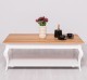 Masa cafea cu picioare curbate si 1 raft, blat stejar de la Rustic Butique PS398 - Culoare Top_P061 - Culoare Corp_P004 - DUBLU COLOR