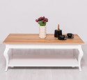 Masa cafea cu picioare curbate si 1 raft, blat stejar de la Rustic Butique PS398 - Culoare Top_P061 - Culoare Corp_P004 - DUBLU COLOR