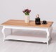 Masa cafea cu picioare curbate si 1 raft, blat stejar de la Rustic Butique PS398 - Culoare Top_P061 - Culoare Corp_P004 - DUBLU COLOR
