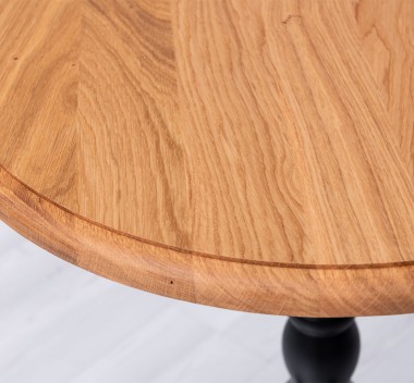 Masa cafea rotunda, blat stejar de la Rustic Butique PS400 - Culoare Top_P089 - Culoare Corp_P003 - DUBLU COLOR