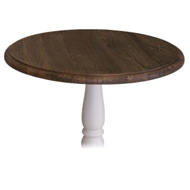 Masa cafea rotunda, blat stejar de la Rustic Butique PS400 - Top Culoare_P064 - Corp Culoare_P015A - DUBLU COLOR