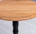 Masa cafea rotunda, blat stejar de la Rustic Butique PS400 - Culoare Top_P089 - Culoare Corp_P003 - DUBLU COLOR