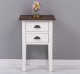 Noptiera cu 2 sertare, blat stejar de la Rustic Butique PS475 - Culoare Top_P081 - Culoare Corp_P039A - DUBLU COLOR