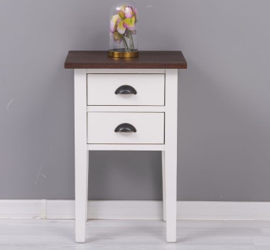 Noptiera cu 2 sertare, blat stejar de la Rustic Butique PS475 - Culoare Top_P081 - Culoare Corp_P039A - DUBLU COLOR