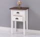 Noptiera cu 2 sertare, blat stejar de la Rustic Butique PS475 - Culoare Top_P081 - Culoare Corp_P039A - DUBLU COLOR