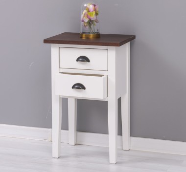 Noptiera cu 2 sertare, blat stejar de la Rustic Butique PS475 - Culoare Top_P081 - Culoare Corp_P039A - DUBLU COLOR