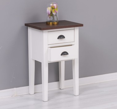 Noptiera cu 2 sertare, blat stejar de la Rustic Butique PS475 - Culoare Top_P081 - Culoare Corp_P039A - DUBLU COLOR