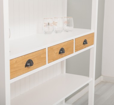 Raft mare cu 3 sertare, 3 polite de la Rustic Butique PS517 - Culoare Corp_P004 - Culoare Sertare_P002 - DUBLU COLOR