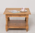 Masuta de cafea cu picioare strunjite si o polita joasa, blat stejar de la Rustic Butique PS710 - Culoare_P001 - CERUIT