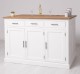 Insula de bucatarie cu spatiu pentru luat mic dejun, blat stejar de la Rustic Butique PS705 - Culoare Top_P064 - Culoare Corp_P004 - DUBLU COLOR