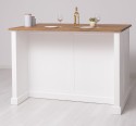 Insula de bucatarie cu spatiu pentru luat mic dejun, blat stejar de la Rustic Butique PS705 - Culoare Top_P064 - Culoare Corp_P004 - DUBLU COLOR
