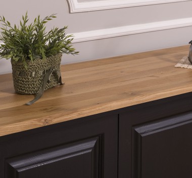 Bufet mare cu 4 usi, blat stejar, BAS, Colectia Diectoire de la Rustic Butique PS72BAS - Culoare Top_P061 - Culoare Corp_P003 - DUBLU COLOR