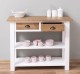Consola cu 2 rafturi de la Rustic Butique PS141 - Culoare Top_P001 - Culoare Corp_P004 - Culoare Sertare_P001 - DUBLU COLOR