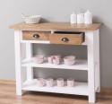 Consola cu 2 rafturi de la Rustic Butique PS141 - Culoare Top_P001 - Culoare Corp_P004 - Culoare Sertare_P001 - DUBLU COLOR