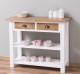 Consola cu 2 rafturi de la Rustic Butique PS141 - Culoare Top_P001 - Culoare Corp_P004 - Culoare Sertare_P001 - DUBLU COLOR