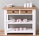Consola cu 2 rafturi de la Rustic Butique PS141 - Culoare Top_P001 - Culoare Corp_P004 - Culoare Sertare_P001 - DUBLU COLOR