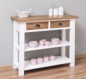 Consola cu 2 rafturi de la Rustic Butique PS141 - Culoare Top_P001 - Culoare Corp_P004 - Culoare Sertare_P001 - DUBLU COLOR