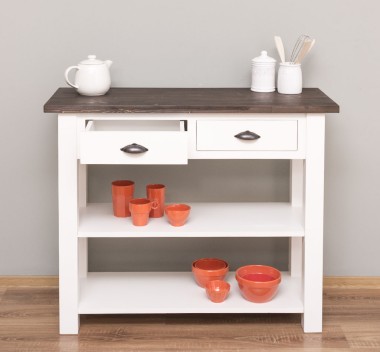 Consola cu 2 rafturi de la Rustic Butique PS141 - Culoare Top_P062 - Culoare Corp_P039 - DUBLU COLOR