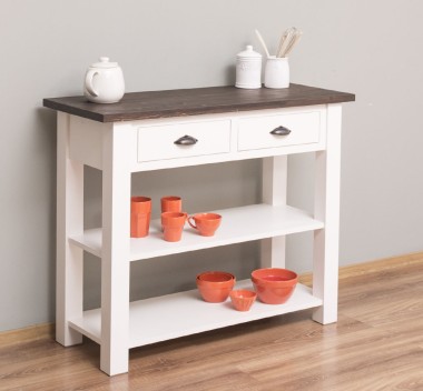 Consola cu 2 rafturi de la Rustic Butique PS141 - Culoare Top_P062 - Culoare Corp_P039 - DUBLU COLOR
