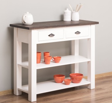 Consola cu 2 rafturi de la Rustic Butique PS141 - Culoare Top_P062 - Culoare Corp_P039 - DUBLU COLOR