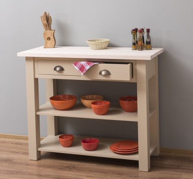 Consola cu 2 rafturi de la Rustic Butique PS141 - Culoare TopP0 - Culoare Corp_P032 - VOPSIT