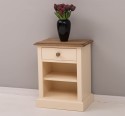 Noptiera cu 1 sertar si rafturi deschise, blat stejar de la Rustic Butique PS478 - Culoare Top_P089 - Culoare Corp_P025 - DUBLU COLOR