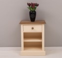 Noptiera cu 1 sertar si rafturi deschise, blat stejar de la Rustic Butique PS478 - Culoare Top_P089 - Culoare Corp_P025 - DUBLU COLOR