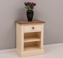 Noptiera cu 1 sertar si rafturi deschise, blat stejar de la Rustic Butique PS478 - Culoare Top_P089 - Culoare Corp_P025 - DUBLU COLOR