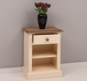 Noptiera cu 1 sertar si rafturi deschise, blat stejar de la Rustic Butique PS478 - Culoare Top_P089 - Culoare Corp_P025 - DUBLU COLOR
