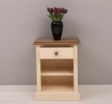 Noptiera cu 1 sertar si rafturi deschise, blat stejar de la Rustic Butique PS478 - Culoare Top_P089 - Culoare Corp_P025 - DUBLU COLOR