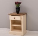 Noptiera cu 1 sertar si rafturi deschise, blat stejar de la Rustic Butique PS478 - Culoare Top_P089 - Culoare Corp_P025 - DUBLU COLOR