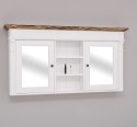Mobilier baie suspendat cu doua usi cu oglinda si rafturi de la Rustic Butique PS717 - Culoare Corp_P004 - Culoare Cornisa_P064 - DUBLU COLOR