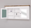 Mobilier baie suspendat cu doua usi cu oglinda si rafturi de la Rustic Butique PS717 - Culoare Corp_P004 - Culoare Cornisa_P064 - DUBLU COLOR