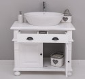 Dulap baie cu picior ornamentat pentru 1 chiuveta suprapusa de la Rustic Butique PS716 - Culoare_P004 - VOPSIT