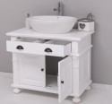 Dulap baie cu picior ornamentat pentru 1 chiuveta suprapusa de la Rustic Butique PS716 - Culoare_P004 - VOPSIT