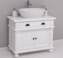 Dulap baie cu picior ornamentat pentru 1 chiuveta suprapusa de la Rustic Butique PS716 - Culoare_P004 - VOPSIT