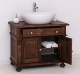 Dulap baie cu picior ornamentat pentru 1 chiuveta suprapusa de la Rustic Butique PS716 - Culoare_P081 - LACUIT & VOPSIT
