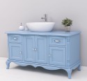 Mobilier baie Chic cu 4 usi si 2 sertare pentru chiuveta suprapusa de la Rustic Butique PS728 - Culoare_P053 - VOPSIT