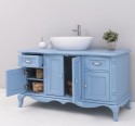 Mobilier baie Chic cu 4 usi si 2 sertare pentru chiuveta suprapusa de la Rustic Butique PS728 - Culoare_P053 - VOPSIT