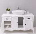 Mobilier baie Chic cu 4 usi si 2 sertare pentru chiuveta suprapusa de la Rustic Butique PS728 - Culoare_P004 - VOPSIT