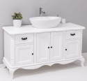 Mobilier baie Chic cu 4 usi si 2 sertare pentru chiuveta suprapusa de la Rustic Butique PS728 - Culoare_P004 - VOPSIT