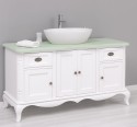 Mobilier baie Chic cu 4 usi si 2 sertare pentru chiuveta suprapusa de la Rustic Butique PS728 - Culoare Top_P092 - Culoare Corp_P004 - DUBLU COLOR