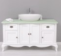 Mobilier baie Chic cu 4 usi si 2 sertare pentru chiuveta suprapusa de la Rustic Butique PS728 - Culoare Top_P092 - Culoare Corp_P004 - DUBLU COLOR