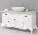 Mobilier baie Chic cu 4 usi si 2 sertare pentru chiuveta suprapusa de la Rustic Butique PS728 - Culoare Top_P092 - Culoare Corp_P004 - DUBLU COLOR