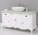 Mobilier baie Chic cu 4 usi si 2 sertare pentru chiuveta suprapusa de la Rustic Butique PS728 - Culoare Top_P092 - Culoare Corp_P004 - DUBLU COLOR