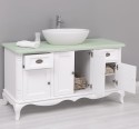 Mobilier baie Chic cu 4 usi si 2 sertare pentru chiuveta suprapusa de la Rustic Butique PS728 - Culoare Top_P092 - Culoare Corp_P004 - DUBLU COLOR