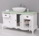 Mobilier baie Chic cu 4 usi si 2 sertare pentru chiuveta suprapusa de la Rustic Butique PS728 - Culoare Top_P092 - Culoare Corp_P004 - DUBLU COLOR