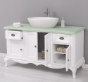 Mobilier baie Chic cu 4 usi si 2 sertare pentru chiuveta suprapusa de la Rustic Butique PS728 - Culoare Top_P092 - Culoare Corp_P004 - DUBLU COLOR