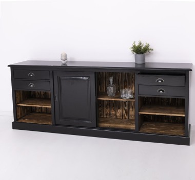 Mobilier de bar cu suport pentru pahare si sticle BAS de la Rustic Butique PS699BAS - Culoare Ext._P150 / Culoare Int._P064 - DUBLU COLOR